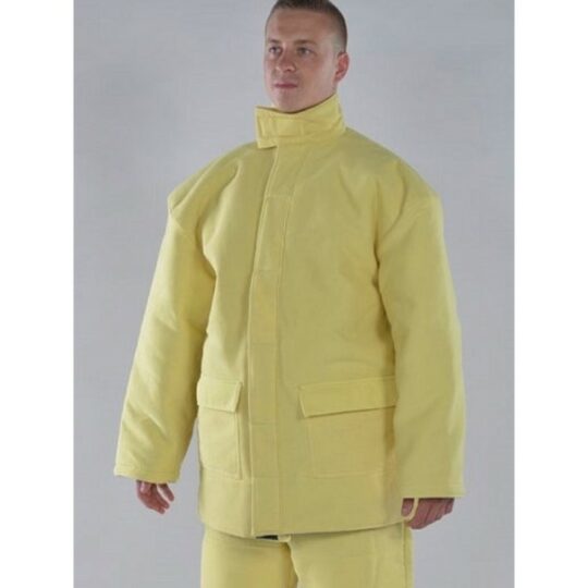 Insulating felt, Proban cotton lining, high collar, flap pockets. Isowarm