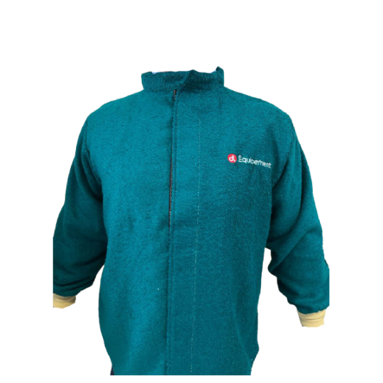 Proban-treated 100% cotton terrycloth garment