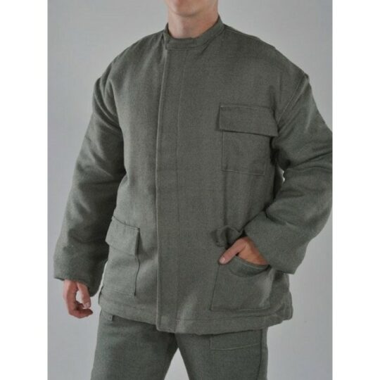 Isowarm mason smoker jacket, preox Kevlar exterior fabric, insulating felt, Proban cotton lining
