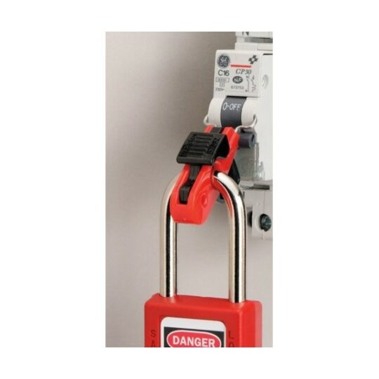 Mini circuit breaker block for standard switch, black handle, metal rod spacing