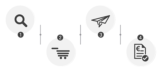 Choisissez votre produit - ajouter au panier - envoyer votre demande - devis en 48h max